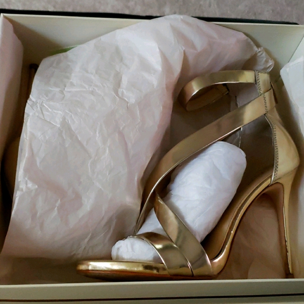 Vince Camuto gold high heel sandals